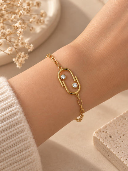 Bracelet Ovale Double Strass – 5th Élément