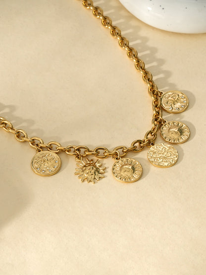 Collier 6 Pendentifs Soleil & Œil – 5th Élément